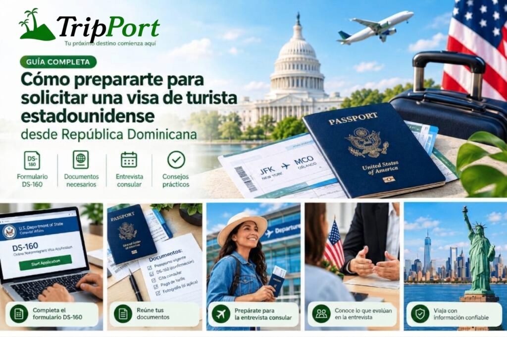 orta documentos para solicitar una visa de turista estadounidense desde República Dominicana.